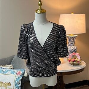 Jealous Tomato Black Sequin Blouse